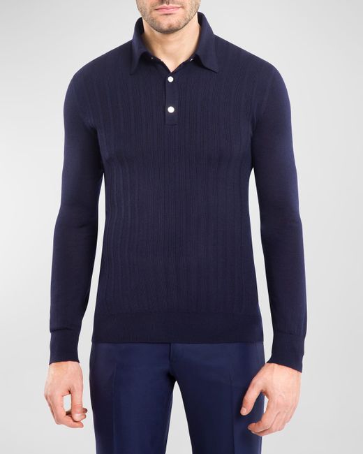 Stefano Ricci Cashmere-Silk Polo Sweater