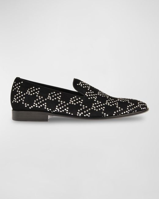 Les Hommes Studded Suede Smoking Slippers