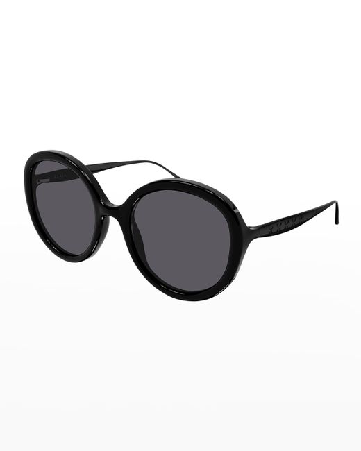 Alaïa Monochrome Round Acetate Sunglasses