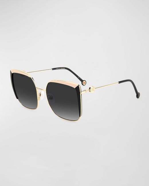 Carolina Herrera Monogram Square Acetate Stainless Steel Sunglasses