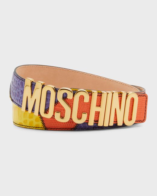 Moschino Patchwork Leather Belt
