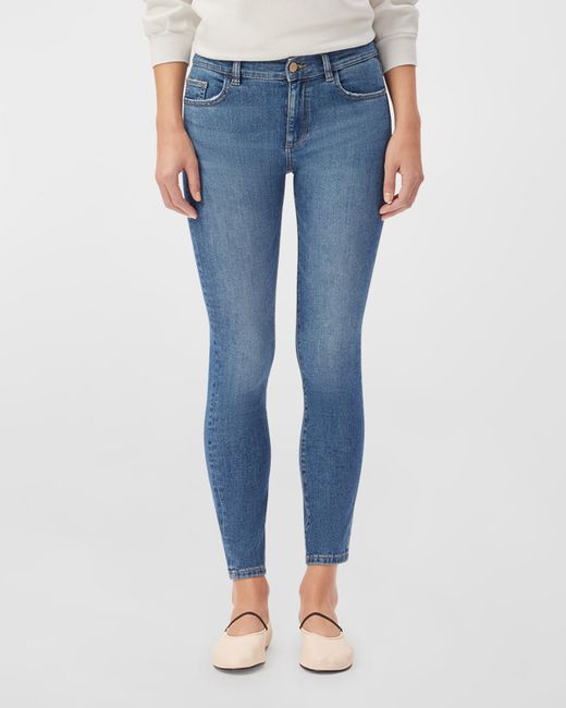 DL Premium Denim Florence Skinny Mid-Rise Instasculpt Ankle Jeans