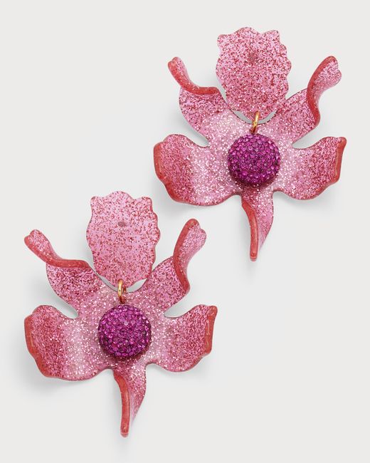 Lele Sadoughi Crystal Lily Earrings Cherry Red
