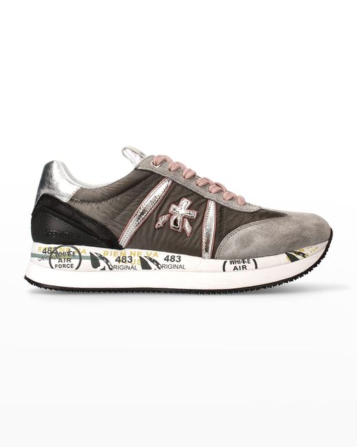 Premiata Conny Sequin Lace-Up Runner Sneakers