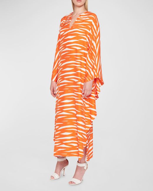 Kiton Zebra Stripe Long Kaftan Dress