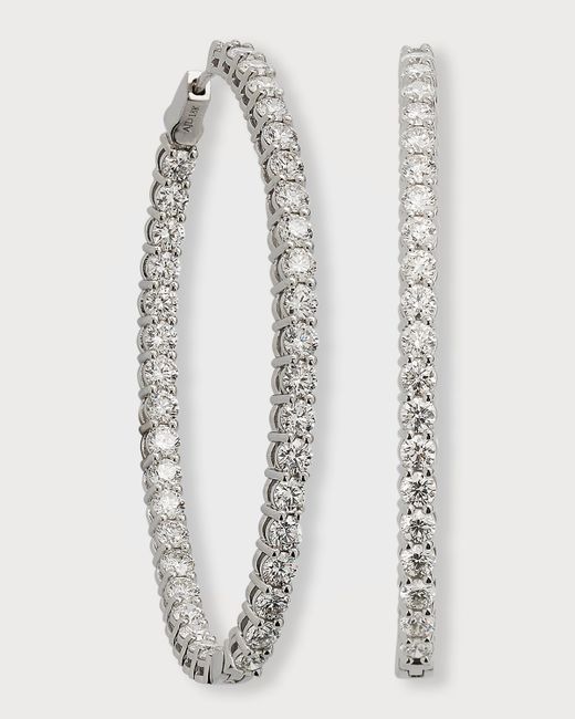 Neiman Marcus Diamonds 18k Gold Diamond Hoop Earrings