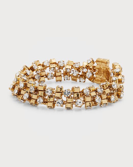 Gas Bijoux Trevise Gold Double Bracelet with Crystals