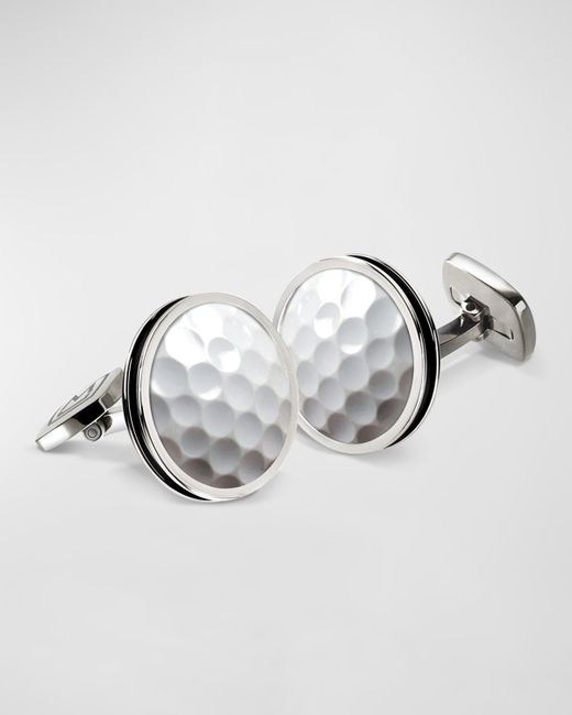 M Clip Stainless Steel Golf Ball Round Cufflinks