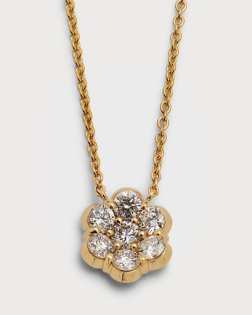Bayco 18k Gold Flower Diamond Pendant Necklace