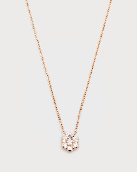 Bayco 18k Rose Gold Flower Diamond Pendant Necklace