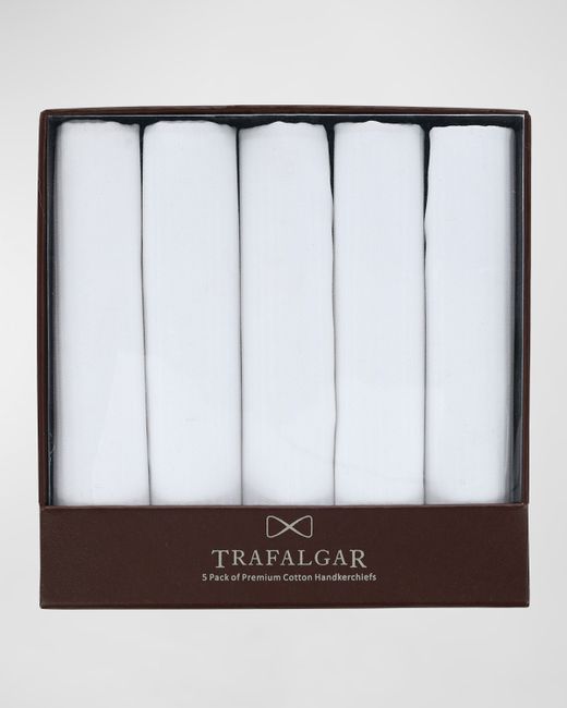 Trafalgar 5-Pack Premium Cotton Handkerchiefs Boxed Gift Set