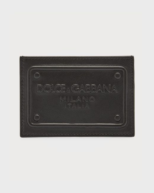Dolce & Gabbana Embossed Logo Leather Card Case