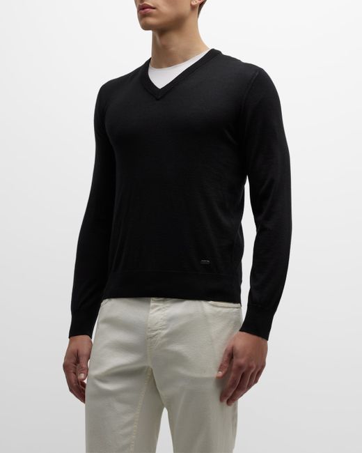 Brioni V-Neck Cashmere-Silk Sweater