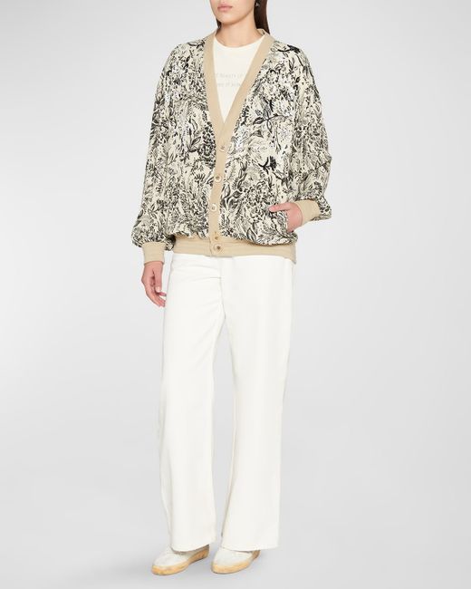 Golden Goose Journey Embroidered Button-Front Cardigan