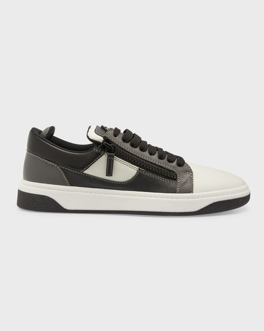 Giuseppe Zanotti Design Leather Low-Top Zip Sneakers
