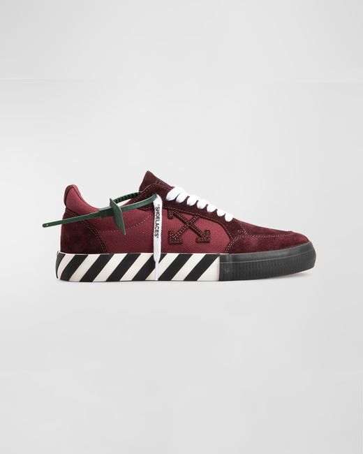 Off-White Low Vulcanized Suede Canvas Low-Top Sneakers