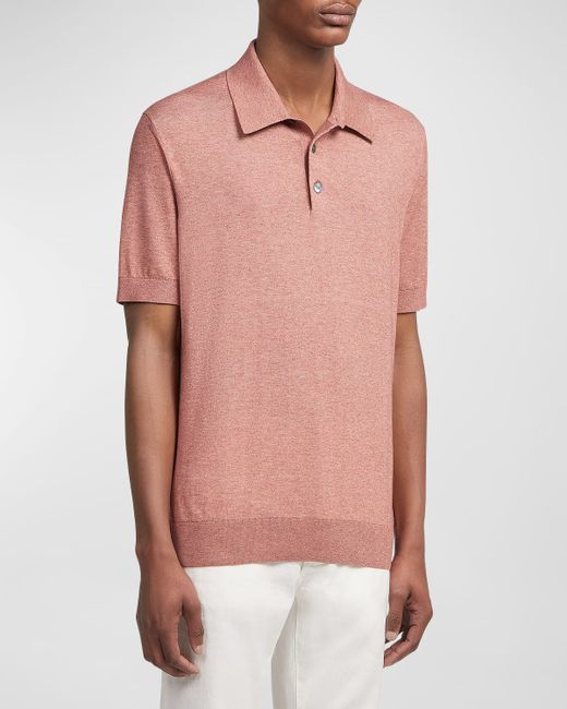 Z Zegna Cotton-Cashmere Polo Shirt