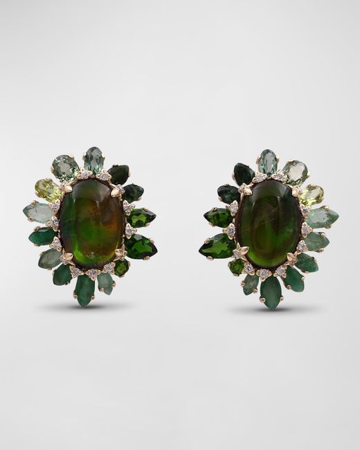 Stephen Dweck Multi-Gemstone and Diamond Earrings