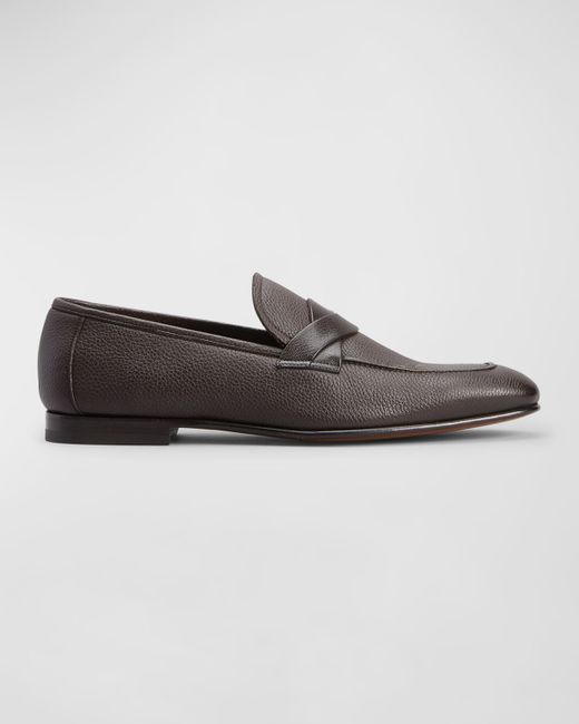 Tom Ford Sean Grain Leather Twisted Band Loafers