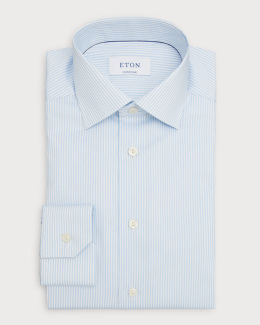 Eton Contemporary Fit Cotton Stripe Dress Shirt