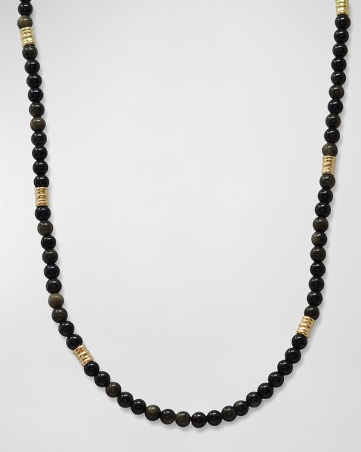 Armenta 18K Gold Obsidian Beaded Necklace