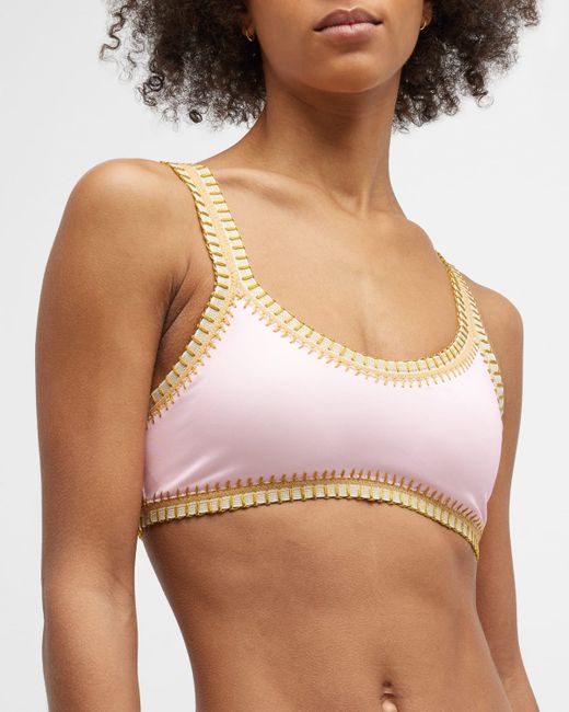 Platinum inspired by Solange Ferrarini Crochet Trim Bikini Top