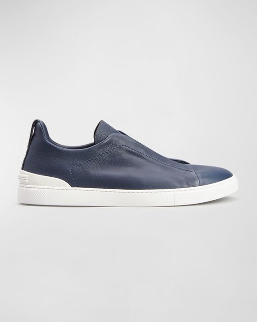 Z Zegna Triple Stitchtrade Slip-On Leather Low-Top Sneakers