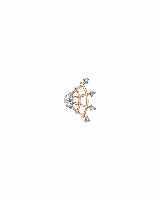 Kismet by Milka 14k Rose Gold Diamond 4-Arrow Bow Stud Earring Single