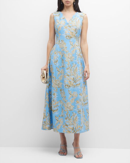 Lafayette 148 New York Sleeveless Floral-Print Maxi Dress