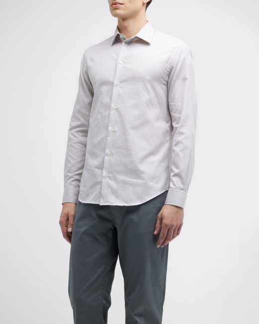 Emporio Armani Grid Check Cotton Sport Shirt