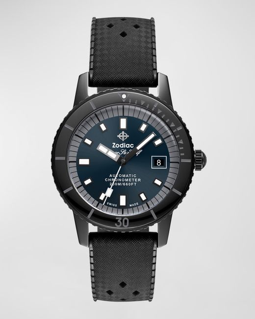 Zodiac Super Sea Wolf STP 1-11 Automatic Three-Hand Date Rubber Watch 40mm