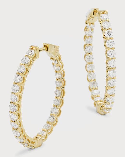 Neiman Marcus Diamonds 18K Gold GH/SI Diamond Oval Hoop Earrings 1L