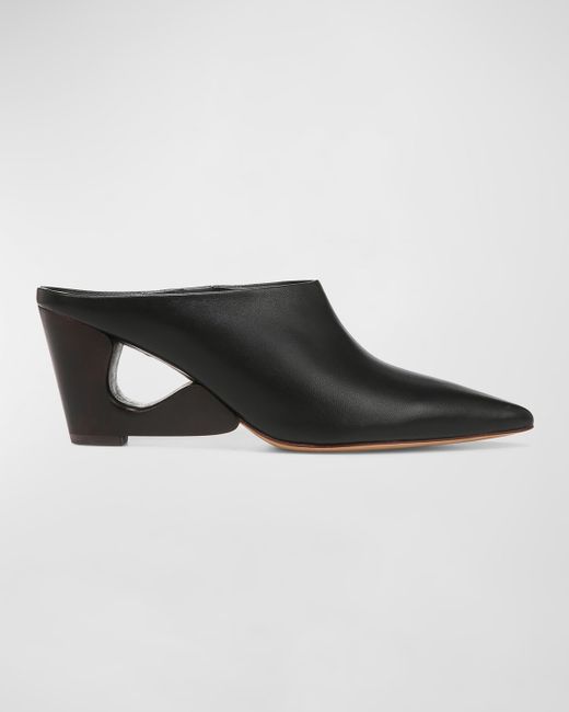 Vince Tahoe Leather Wedge Mules