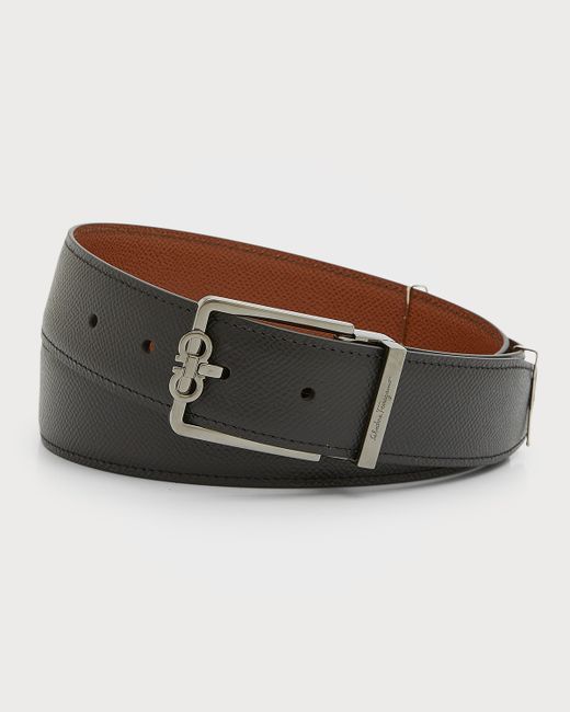 Salvatore Ferragamo Double Adjustable Reversible Leather Belt 35mm