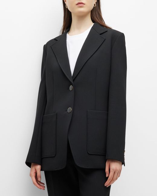 St. John Stretch Crepe Single-Breasted Suiting Jacket