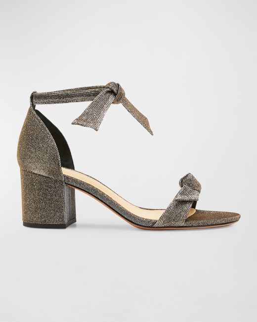 Alexandre Birman Clarita Metallic Ankle-Bow Sandals