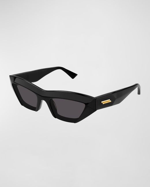 Bottega Veneta Raised Logo Acetate Cat-Eye Sunglasses