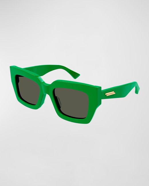 Bottega Veneta Raised Logo Acetate Cat-Eye Sunglasses