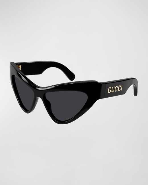 Gucci Logo Acetate Butterfly Sunglasses