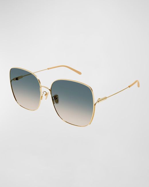 Chloé Gradient Square Metal Sunglasses