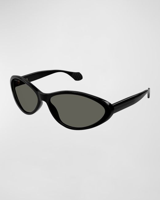 Gucci Monochrome Oval Acetate Sunglasses