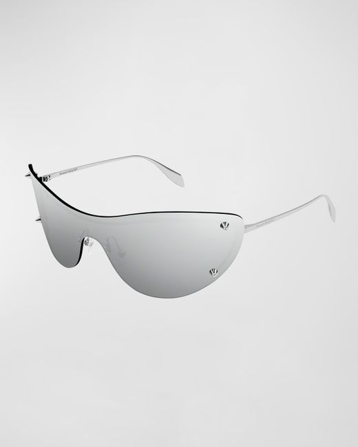 Alexander McQueen Metal Cat-Eye Sunglasses
