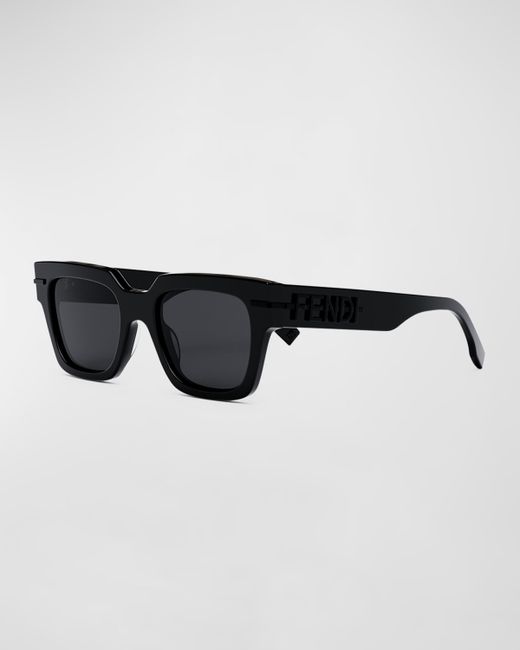 Fendi Tonal Logo Acetate Square Sunglasses