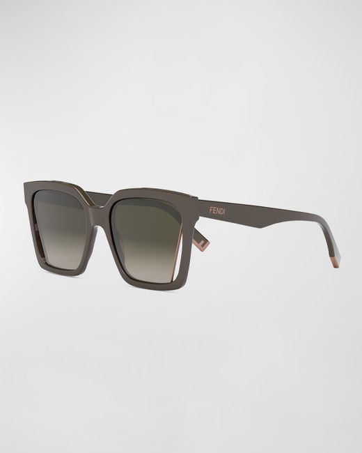 Fendi Cut-Out Square Acetate Sunglasses