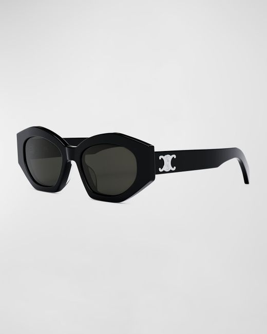 Celine Triomphe Logo Acetate Cat-Eye Sunglasses