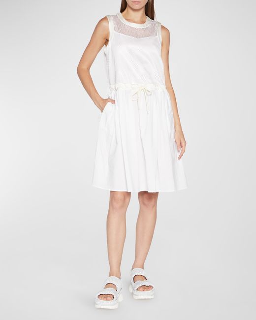 Moncler A-Line Active Dress with Drawstring Waist