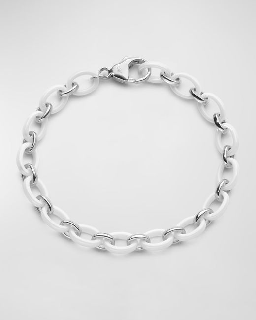 Monica Rich Kosann Sterling Silver Audrey Link Bracelet with Alternating Ceramic Links
