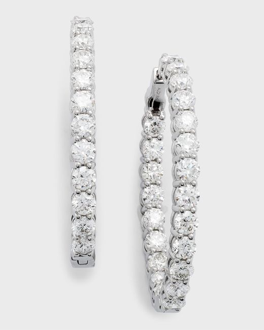 Neiman Marcus Diamonds 18K Gold Diamond Hoop Earrings