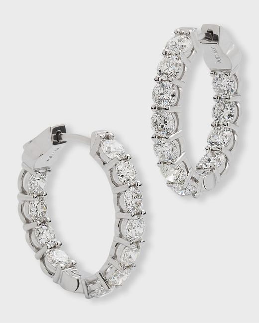 Neiman Marcus Diamonds 18K Gold Diamond Small Hoop Earrings