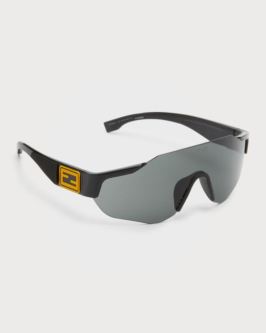 Fendi FF-Logo Rimless Shield Sunglasses